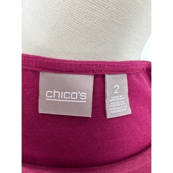 Chicos Lace Trim Long Sleeve Tunic Top - Picture 7 of 11